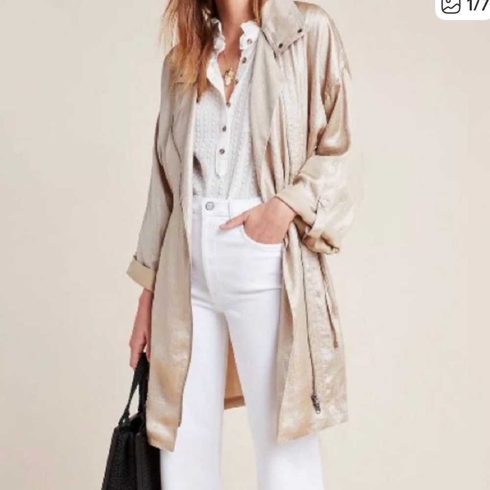 NWT Rebecca Taylor 100% silk trapunto trench Coat Barney’s New York gorgeous!